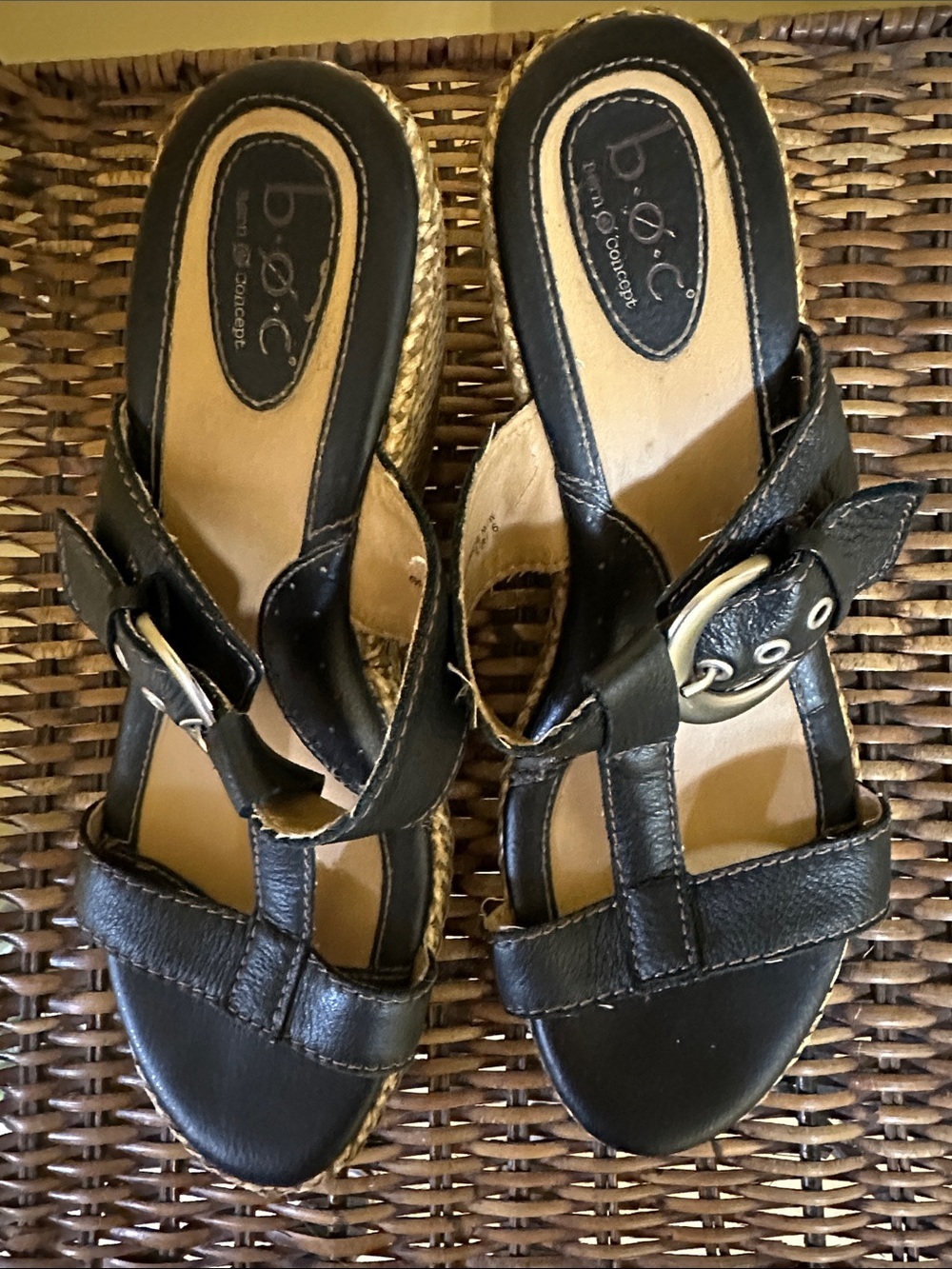Sandals Slides Heels Espadrille Wedge Double Strap Women - Picture 4 of 17